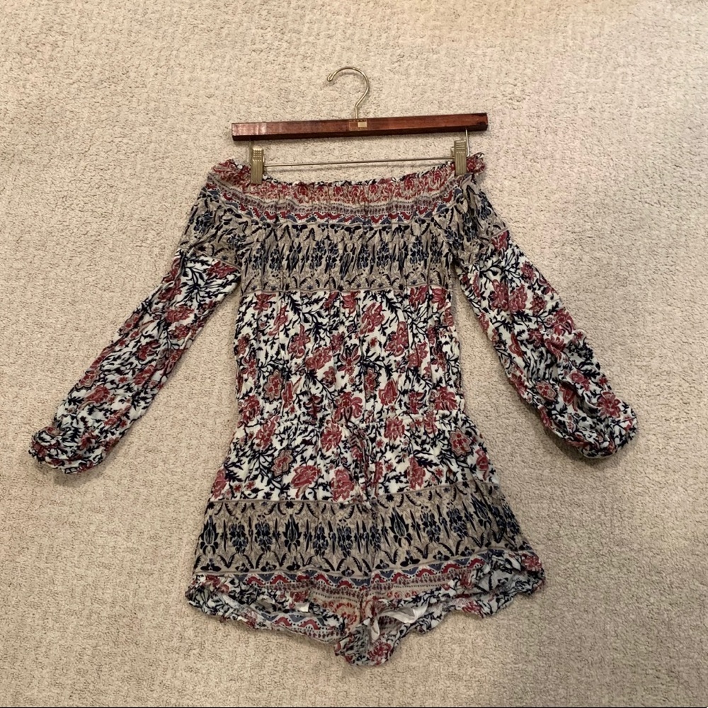 Strapless long sleeve romper